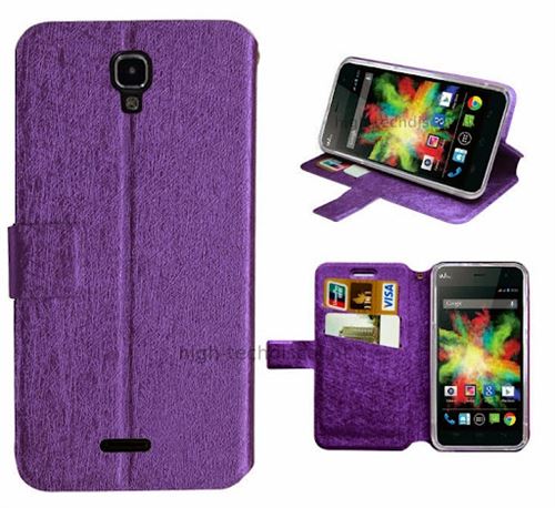 Housse etui coque pochette portefeuille pour Wiko Bloom + film ecran - MAUVE - htdmobiles