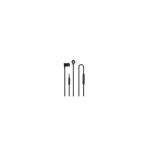 Nedis HPWD5020BK - In-ear hoofdtelefoons met micro - inwendig - met bekabeling - 3,5 mm-stekker - zwart, zilver