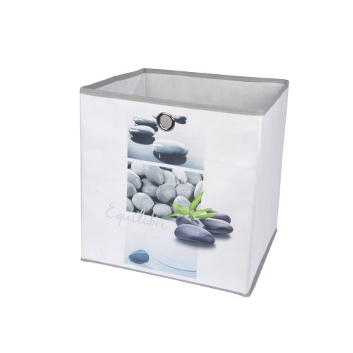 panier de rangement intissé 26cm stone