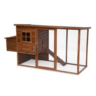 Poulailler En Bois Marans Cage à Poule De 198x755x103cm Alices