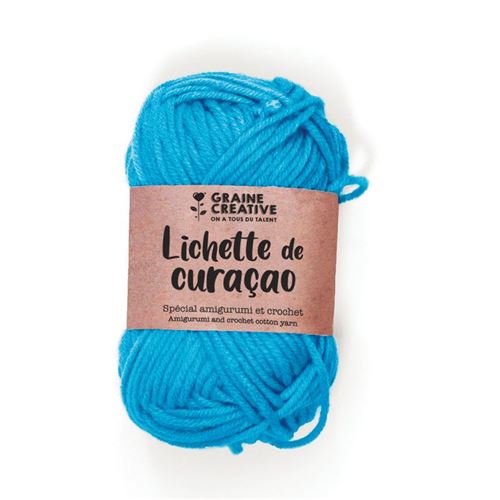 Fil de coton spécial crochet et amigurumi 55 m - turquoise - Graine Créative
