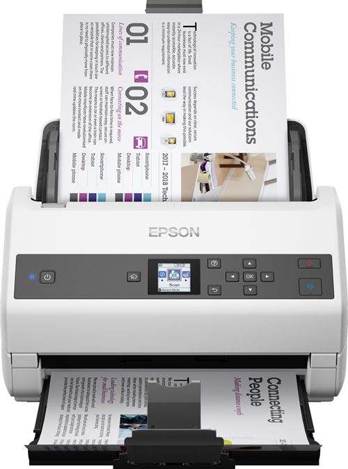 Epson WorkForce DS-970 - Scanner de documents - Capteur d'images de contact (CIS) - Recto-verso - A4 - 600 dpi x 600 dpi - jusqu'à 85 ppm (mono) / jusqu'à 85 ppm (couleur) - Chargeur automatique de documents (100 feuilles) - jusqu'à 9000 pages par jour