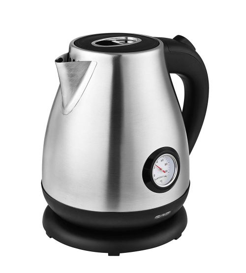 Venga! VG JK 3002 Bouilloire en acier inoxydable et plastique, 2 200 W, capacité de 1,7 l, Argenté