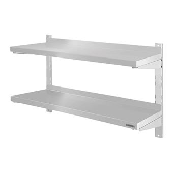 Etagère Murale Inox Double - de 60cm à 2m - Casselin - 600 mm
