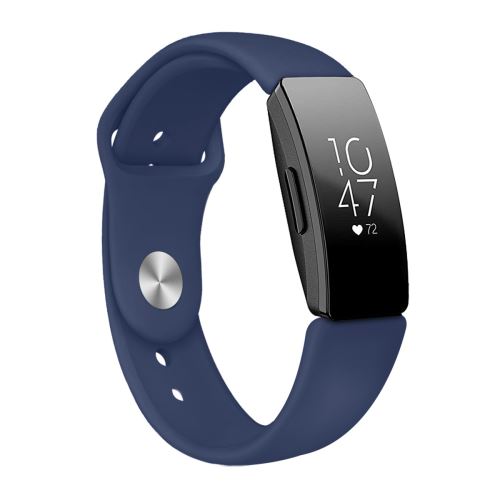 Bracelet Sport en Silicone Simple Remplacement pour Fitbit Inspire HR - Bleu foncé (Taille L)