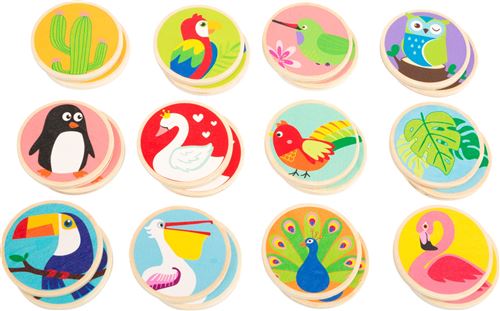 Small Foot mémoire en bois - oiseaux du monde 24 pièces