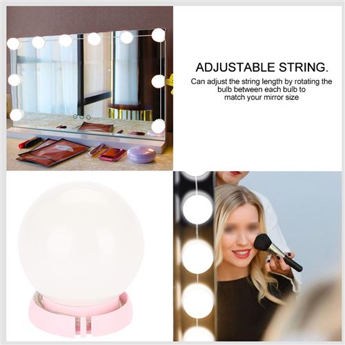 Lampe de maquillage LED pour coiffeuse de salle de bain, ampoule murale pour  miroir cosmétique, Kit de lumières de vanité