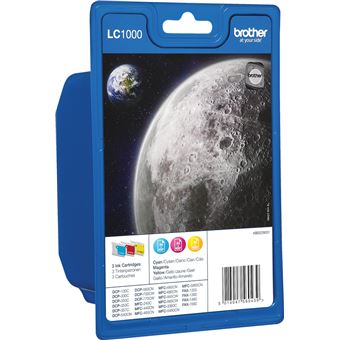 Brother LC1000 RainbowPack - Pack de 3 - jaune, cyan, magenta - original - cartouche d'encre - pour Brother DCP-330, 350, 353, 540, 560, 750, 770, MFC-465, 5460, 5860, 660, 680, 845, 885 - 1