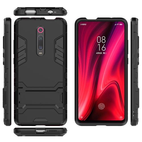 Coque en TPU hybride noir avec béquille pour votre Xiaomi Redmi K20/K20 Pro/Mi 9T/Mi 9T Pro