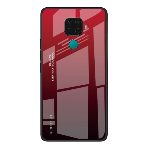 Coque en TPU verre dégradé rouge/noir pour votre Huawei Mate 30 Lite/Nova 5i Pro
