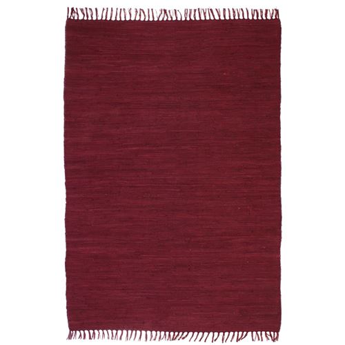vidaXL Tapis Chindi Coton tissé à la main 80 x 160 cm Bordeaux