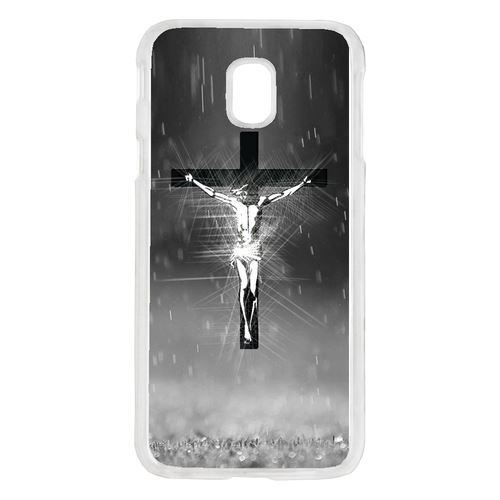 Coque Jésus Croix Noir Et Blanc Compatible Galaxy J7 2017 Transparent