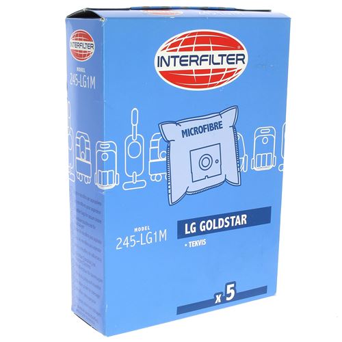 Sacs aspirateur par 5 microfibre pour Aspirateur Lg