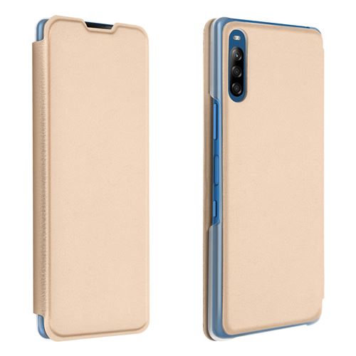 Housse pour Sony Xperia L4 Protection Intégrale Clapet Porte-carte Or