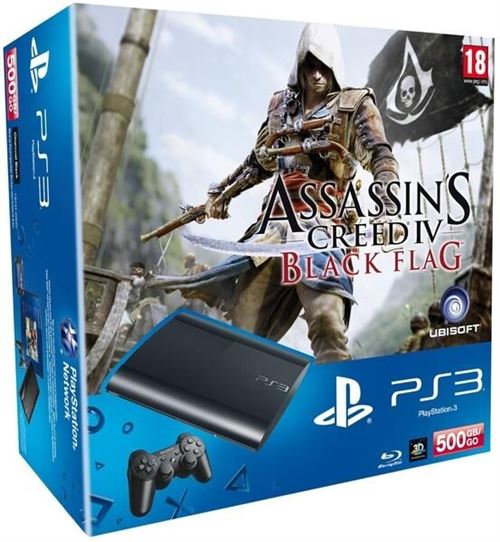 Console PS3 Ultra Slim 500 Go Sony Playstation 3 + Assassin's Creed IV Black Flag + Last Of Us État correct - Sony reconditionné disponible sur Fnac