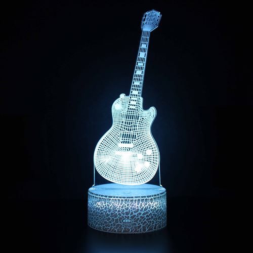 Stack Lampe 3D Tactile Veilleuses Enfant 7 Couleurs Avec Telecommande - Guitare #930 - Image 1