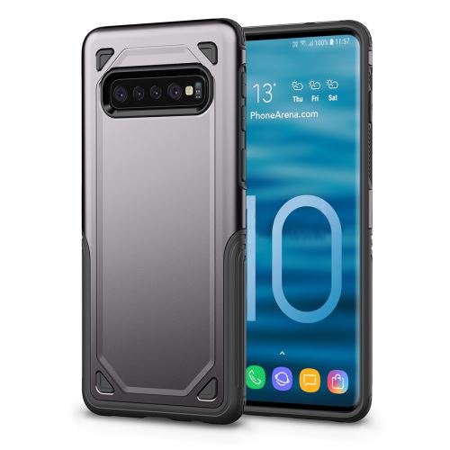 Coque en TPU armure hybride gris pour votre Samsung Galaxy S10