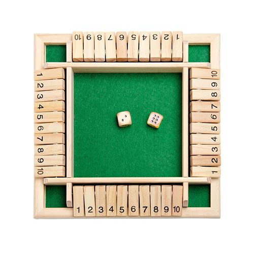 Jeu de plateau En bois Quatre côtés 10 Numéro pour 2 à 4 personnes -vert