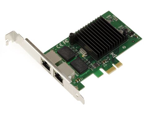 Carte réseau PCIe 2 Ports Dual GIGABIT ETHERNET - CHIPSET Intel I82575 - Fonction PXE/WOL