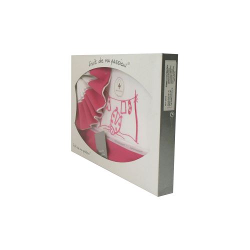 Coffret Parure de draps pour berceau, landau, couffin fushia - Motif Coccinelle