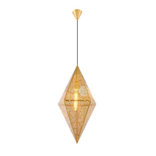 HOMEMANIA Lampe à Suspension Petro Chandelier - de Plafond - Or en Métal, 30 x 56 x 120 cm, 1xMax 40W, E27