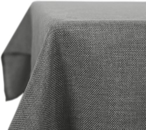 DECONOVO  Nappe Exterieur Decoration Waterproof Effet Lin pour Table 140x240 cm Gris 
