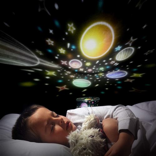 Veilleuse enfant LED projecteur étoile lune galaxie Violet - Veilleuses - à  la Fnac