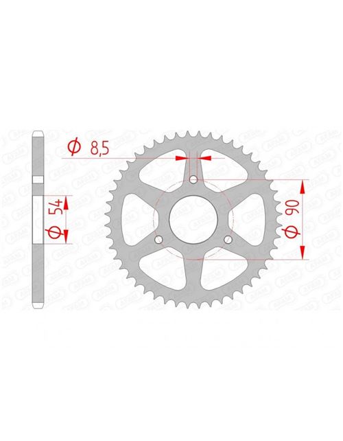 Couronne AFAM 48 dents acier standard pas 420 type 146100