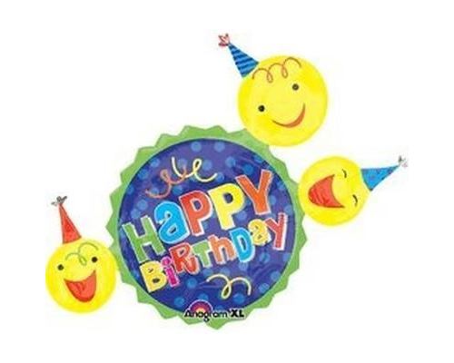 AMSCAN - Superen forme de Smiley Happy Birthday Motif ballon Jeux et Jouets Dcorations de ftes Dcorations Ballons de baudruche