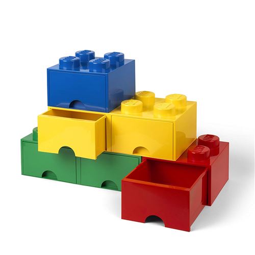 Tiroir en brique LEGO 8 boutons, 2 tiroirs, boîte de rangement empilable,  9.4 l, Gris : : Jeux et Jouets