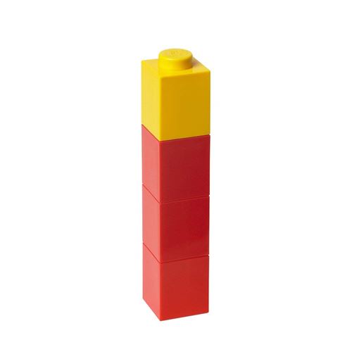 Room Copenhagen 40410001 Gourde Lego avec Bouchon Rouge/Jaune Plastique 4,7 x 4,7 x 24 cm