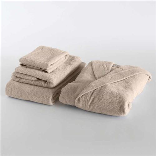 Set 3 Serviettes et Peignoir Svad Dondi Ti Amo, Taille: XL, Couleur: Beige