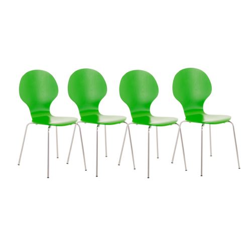 Lot de 4 chaises empilables en bois Diego , Vert