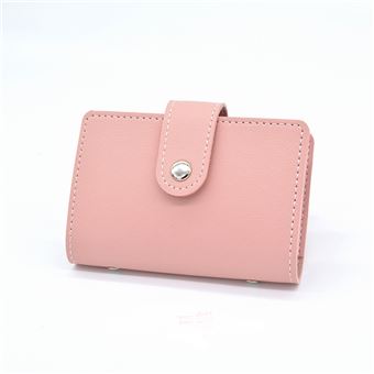 Porte-cartes Ultra Fin En Cuir PU - Multi-fentes Pour Cartes Bancaires - Boucle Métallique Pratique - Taille Compacte ~10.5x9cm - Homme Femme