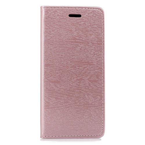 Etui en PU bois auto-absorbé or rose pour votre Samsung Galaxy A7 (2018)