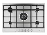 Smeg P272XGH - Table de cuisson au gaz - 5 plaques de cuisson - Niche - largeur : 55.5 cm - profondeur : 47.8 cm - acier inoxydable