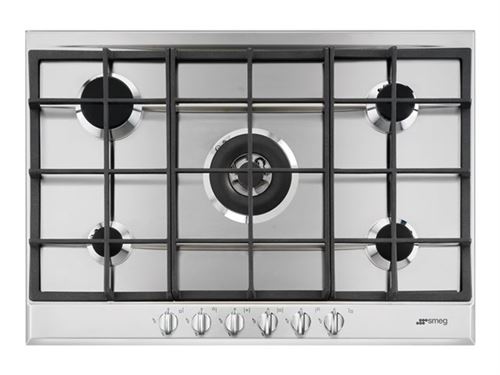 Smeg P272Xgh - Table De Cuisson Au Gaz - 5 Plaques De Cuisson - Niche - Largeur : 55.5 Cm - Profondeur : 47.8 Cm - Acier Inoxydable