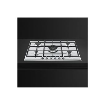 Smeg P272XGH - Table de cuisson au gaz - 5 plaques de cuisson - Niche - largeur : 55.5 cm - profondeur : 47.8 cm - acier inoxydable