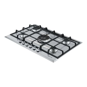 Smeg P272XGH - Table de cuisson au gaz - 5 plaques de cuisson - Niche - largeur : 55.5 cm - profondeur : 47.8 cm - acier inoxydable