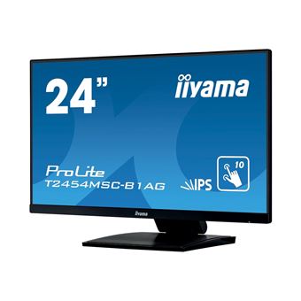 iiyama ProLite T2454MSC-B1AG - Écran LED - 23.8&quot; - écran tactile - 1920 x 1080 Full HD (1080p) @ 60 Hz - IPS - 250 cd/m² - 1000:1 - 5 ms - HDMI, VGA - haut-parleurs - noir mat - 1