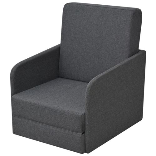 vidaXL Fauteuil convertible 59,5 x 72 x 72,5 cm Tissu Gris foncé