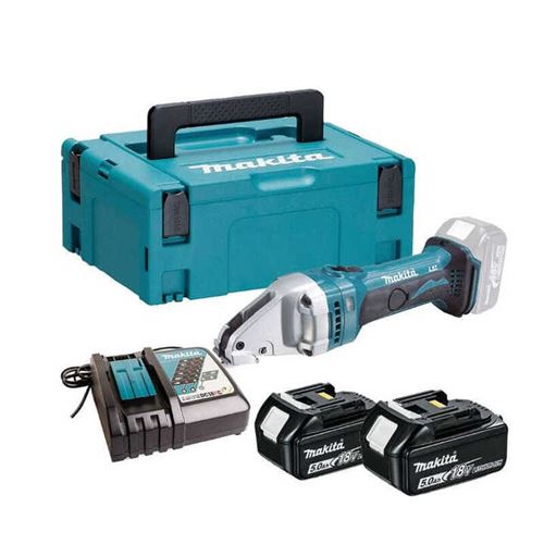Cisaille à Tôle 18V Lxt - Makita - 2 Batteries 18V 5.0Ah - Chargeur - Makpac - Djs161Rtj