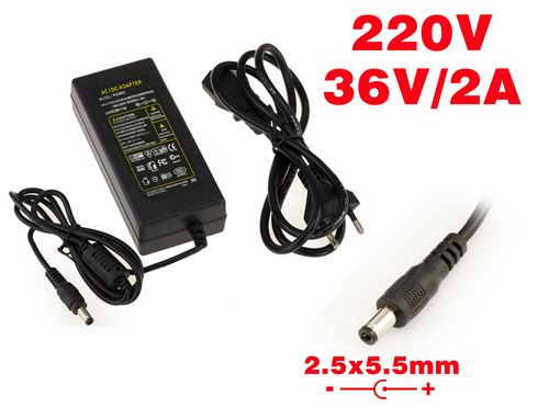 Alimentation externe AC DC - 220V vers 36V 2A Embout 2.5x5.5mm Embout 2.5x5.5mm