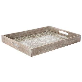 Atmosphera Créateur d'intérieur - Plateau de Service à Motifs "Eté" 40cm Naturel - 1