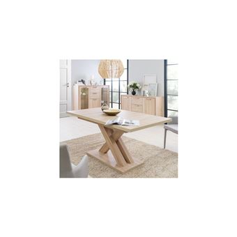 Table Alix 1 Allonge Chene Blanchi Achat Prix Fnac