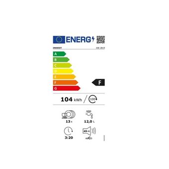 Indesit DIE 2B19 - Lave-vaisselle - intégrable - Niche - largeur : 60 cm - profondeur : 56 cm - hauteur : 82 cm - blanc