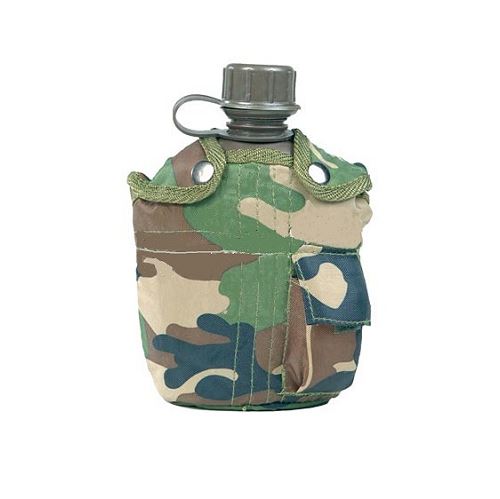 Gourde us 1 litre avec housse camo woodland