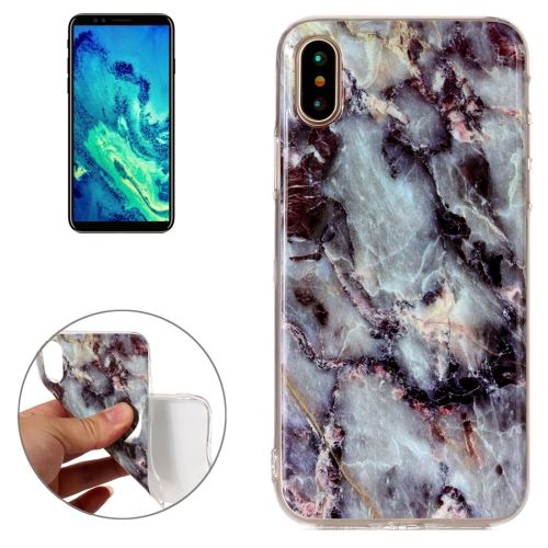 iPhone X Coque Protection TPU Marron Marbré ALS48312