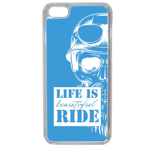 Coque Life Is Beautiful Ride Fond Bleu Compatible Iphone 7 Transparent