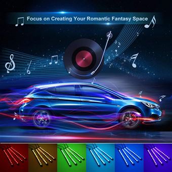 10€97 sur RGB LED 7 couleurs Neon Strip Light Music Télécommande pour  voiture éclairage intérieur - Accessoire téléphonie pour voiture - Achat &  prix